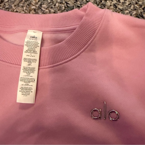 NWT ALO YOGA Accolade Crewneck Pullover Candy Heart Pink - Picture 5 of 6